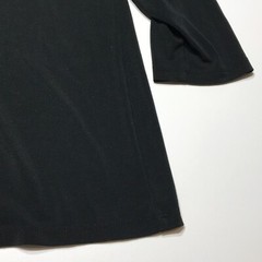 Ann Taylor Top Womens Size M Pleated Neck Crop Sleeve Blouse Black Stretchy