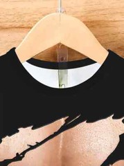 Men’S Casual Crew Neck T-Shirt, Polyester Knit Fabric with Slight Stretch