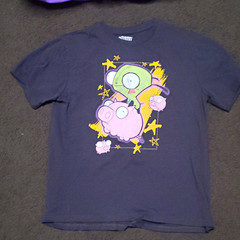 Nickelodeon Invader Zim GIR & Zim Graphic Logo Black T-Shirt Men’s M