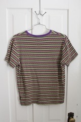 Huf Woven Stripe T-Shirt Mens Crew Neck Pullover Size MEDIUM Geometric Designs