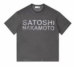 Size Medium, Satoshi Nakamoto T-shirt designer color Gray, 100 % Cotton