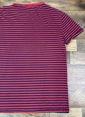 Polo Ralph Lauren Navy Blue & Red Striped S/S Shirt Pony Logo Sz Large Preowned