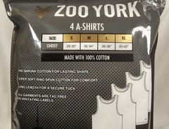 Zoo York 4 Pack Tank Tops Large White Pre-Shrunk Cotton, Super Soft SHIPS FREE!