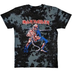 Iron Maiden ‘Eddie Piece Of Mind’ Black Dye Wash T shirt – NEW