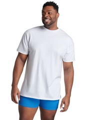 6 Pack Mens Regular Fit 100% Cotton Stay Tucked Crew T-Shirt X-Large Tall White