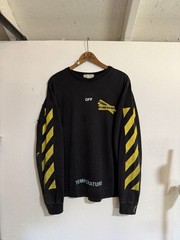 VTG OFF-White Caution Tape Long Sleeve Size Large