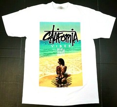 CALIFORNIA VIBES T-shirt Cali Urban Streetwear Adult Men’s Tee White New