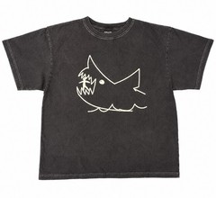 Retro JAWS Academy Museum Film SHARK MOVIE T-SHIRT Chalk-Graphic Gray Mens LARGE