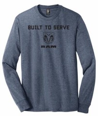 New Ram Men’s Built to Serve Long Sleeve T-Shirt Navy Frost Large Mopar New