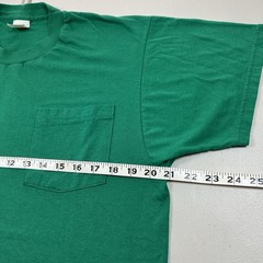 Vintage 90s Fruit of the Loom Selvedge Pocket T Shirt Men’s Size Large Green