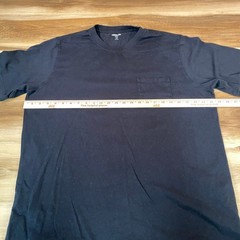 Lands End Super-T Mens XL Tall Black Short Sleeve Pocket T-Shirt 100% Cotton