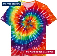 Tie Dye Shirts for Men, Short Sleeve Mens Tie Dye Shirts, Mens Rainbow Tie Dye