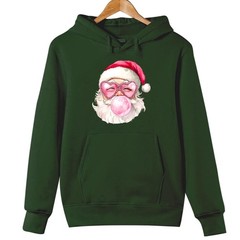 Bubble Gum Santa Shirt Pink Heart Sunglasses Christmas Sweatshirt Hoodie 5006