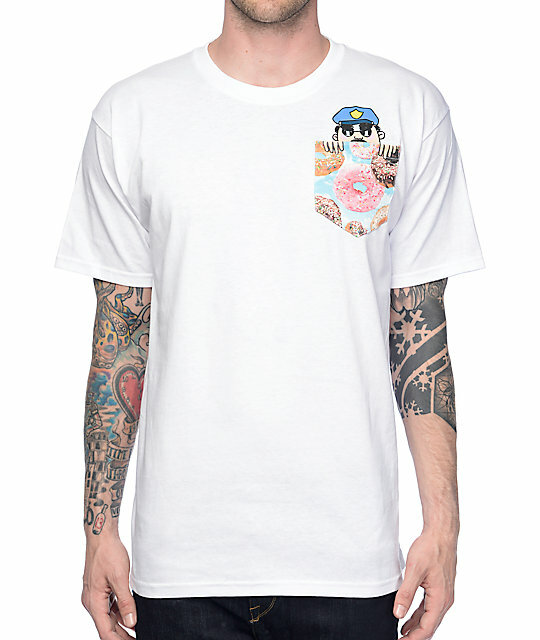 A-Lab Mens Officer Sprinkles White Pocket T-Shirt New 2XL