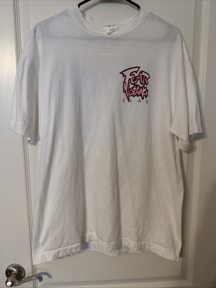 Vintage Fear Nothing Gear Hockey T-shirt Men’s XL 90s White