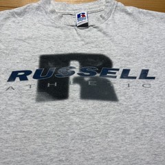 Vintage 90s Russell Athletic Big Logo Sportswear Graphic Heather Shirt USA Large