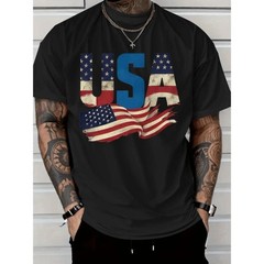 American Independence Day T-shirt flag print patriotic tee