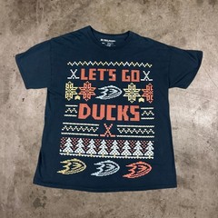Melmarc Anaheim Ducks Lets Go Ugly Christmas Sweater T-Shirt NHL Mens Size XL