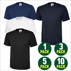 Uneek 1 3 5 10 PACK Men’s Classic T-Shirt Short Sleeve Work Tee TShirt UC301 LOT