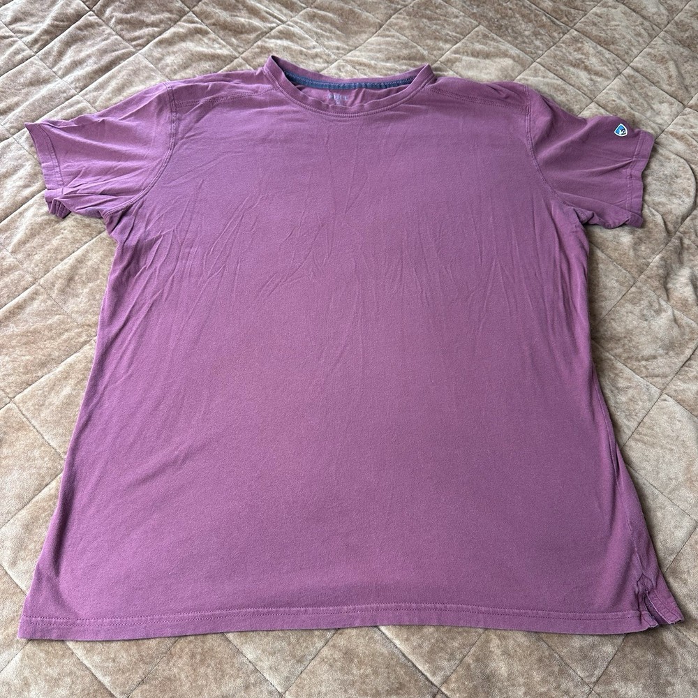 Kuhl Wildfibre T-Shirt Men XL Maroon Organic Cotton Short Sleeve Hiking Casual