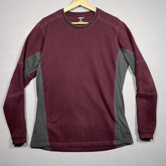 Kuhl Wildfibre Mens Medium Shirt Organic Cotton Burgundy Thermal Pullover Layer