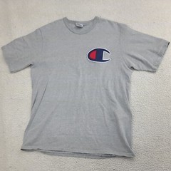 CHAMPION Shirt Mens XL Gray Big C Patch T Shirt Streetwear Comfort Breathable