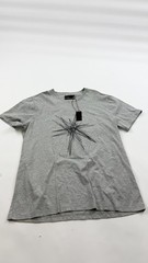 At Twenty Shirt Mens XL Gray Fashion Slim Fit Graphic Star Embroidery Tee New