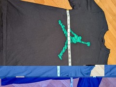Nike Air Jordan Jumpman Logo Tee Mens T-Shirt Black Green Size S Sportswear Top