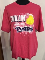 Chillin With My Peeps Candy Winter Funny Unisex T-Shirt XL Vintage RARE Easter