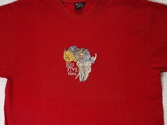 Big Five Kenya Africa Embroidered Souvenir Red T-shirt Size XL Born In Kenya