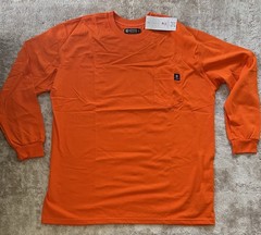 Tyndale Flame Resistant T-Shirt Mens 2XRG Orange Long Sleeve Pocket Workwear NWT