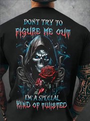 Mens Rose Graphic Print Short Sleeve Crew Neck T-Shirt – Soft Slight Stretch Pol