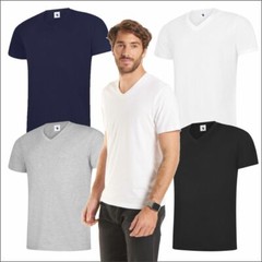 Uneek CLASSIC V NECK T-SHIRT Men’s Cotton Short Sleeve v-Neck Plain Workwear Tee
