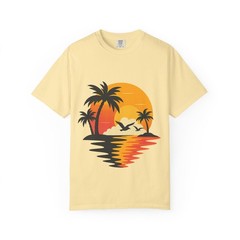Sunset Beach Vibes Unisex T-Shirt, Relaxed Summer Style, Vacation Wear