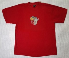 Big Five Kenya Africa Embroidered Souvenir Red T-shirt Size XL Born In Kenya