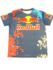 R-Blue/Navy/Red/Blue & Tan Tie Dye Look L Jersey/T-shirt. 22″x 29.5″. Racing.