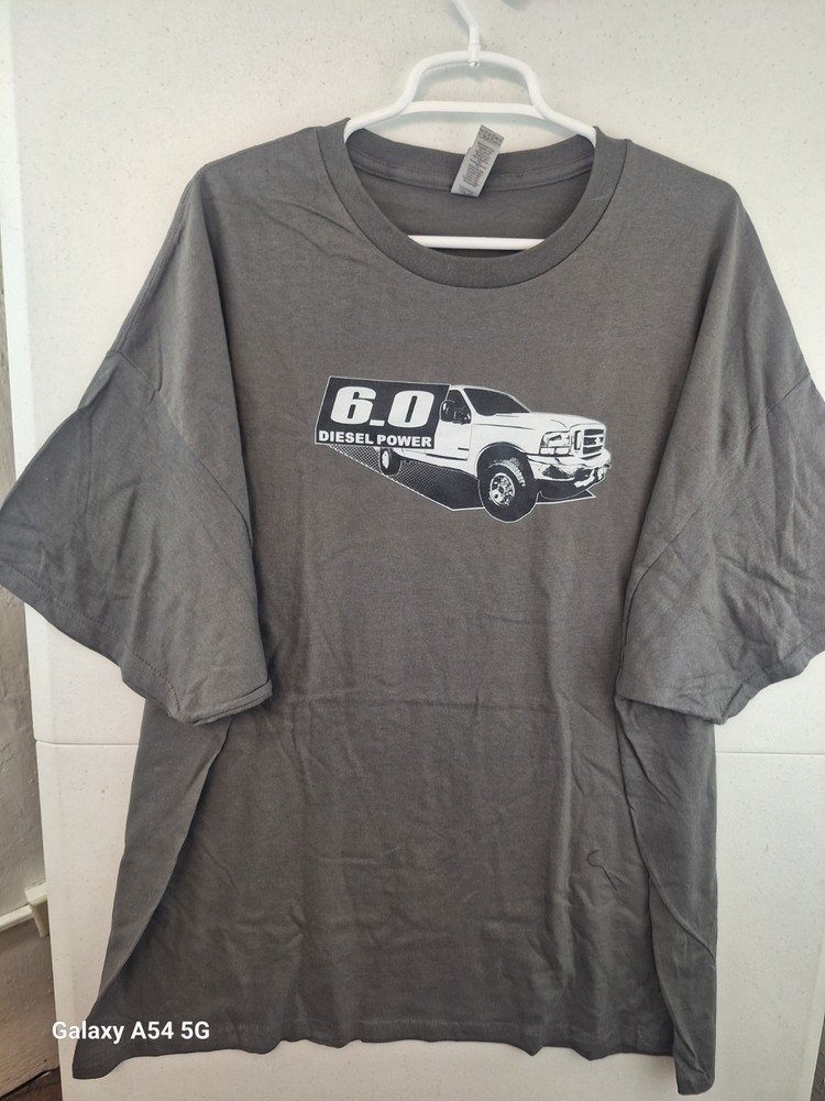 6.0 Diesel Power T-Shirt Men’s 3XL Gray Short Sleeve Pickup Truck NEW