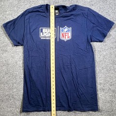 Hanes Perfect T-Shirt Men Large Blue Bud Light Official Beer Sponsor NFL Graphic