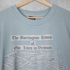 Vintage Burlington Times Shirt Mens Large Vermont Fruit Of The Loom 90s USA
