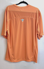 COLUMBIA PFG OMNI-SHADE MENS MEDIUM TANGERINE COLORED SHORT SLEEVE SHIRT