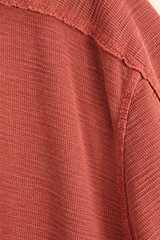 32 Bar Blues Thermal Mens Top XL waffle weave Short Sleeve Burnt Orange
