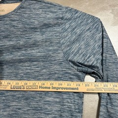Eco Green Apparel Mens Blue Space Dye Long Sleeve Henley Shirt Size L New