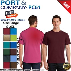 Port & Company PC61 Mens Short Sleeve Essential Crew Neck Stylish T-Shirt