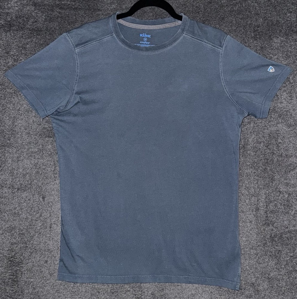 Kuhl Shirt Mens Medium Blue Organic Cotton Wildfibre Short Sleeve Outdoor Tee