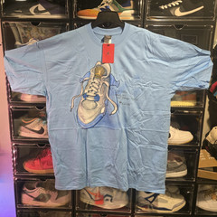 ​Vtg 2005 Jordan 4 Mist Blue Sneaker Sketch Shirt XXL NWT Deadstock AJ4 Concept