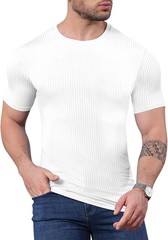 Mens Casual Slim Fit T Shirt Gym Muscle Crew Neck Short Sleeve Pullover Tops Tee