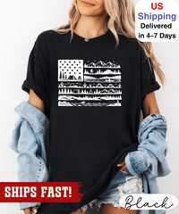 National Parks American Flag Shirt, Patriotic T-Shirt, 4th of July Tee, Flag Shi