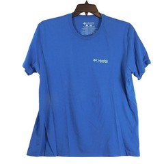 Columbia PFG Mens T-Shirt Blue XL Performance Fishing Gear Short Sleeve Cotton