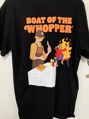 One Piece x Burger King Flame Grilling T Shirt Anime Japan Mens Size L Black