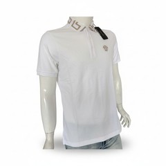 Men’s Versace T Shirt Polo 1/4 Button, Embroidered, Short Sleeve, Cotton, M-3XL